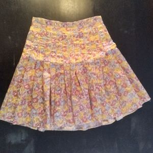 Limited Edition Zac Posen Floral Flounce Pleated Skirt